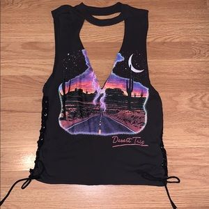 Forevwr 21 Cut Out Graphic Tee